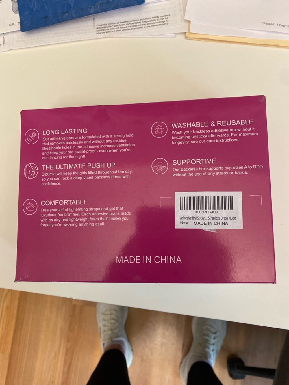 Alki'i Lift Sticky Bra - White and Magenta Box of 7 - Picture 2 of 4